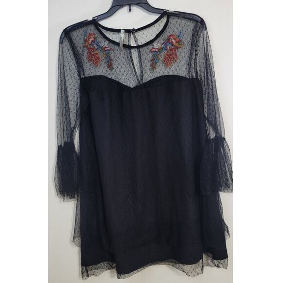 True Destiny Dress Womens Medium Embroidered Lace Whimsical Goth Fairy EMO Dress - Picture 2 of 8